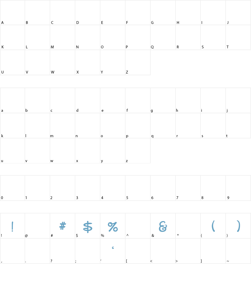 New Waltograph Font Character